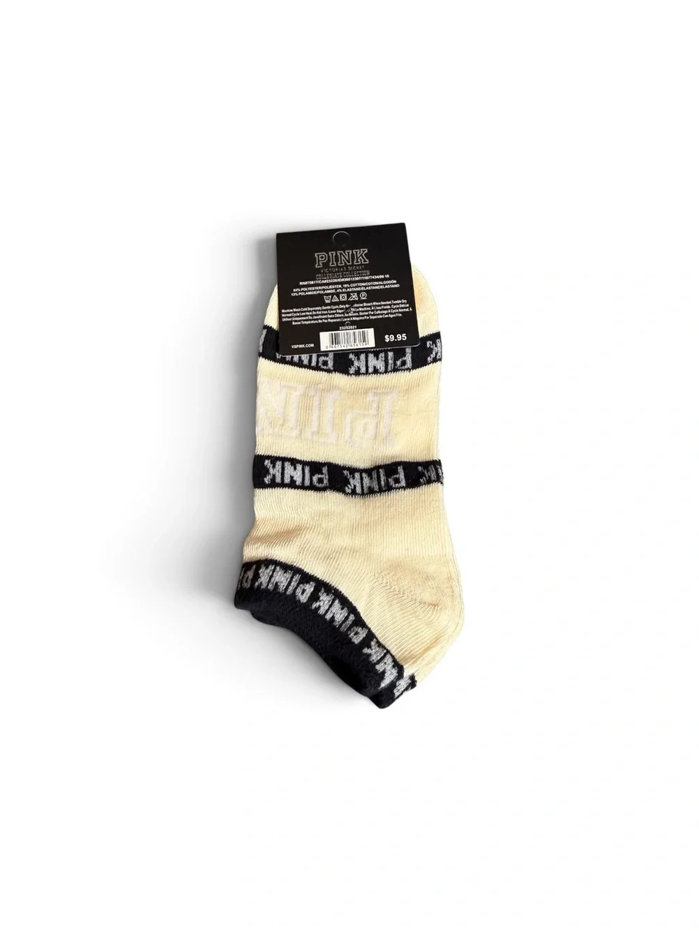 🏷️‼️5/$25🏷️‼️🖤PINK Victoria's Secret🖤Low-Cut Cream Ankle Socks/NWT